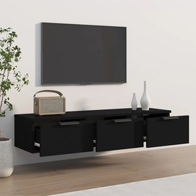 fekete szerelt fa faliszekrény 102 x 30 x 20 cm
