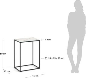 Tárolóasztal kerámia asztallappal 30x45 cm Rewena – Kave Home