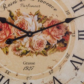 Nagyméretű Vintage Antikolt falióra rózsás 60 cm