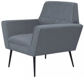 vidaXL világosszürke acél és szövet fotel