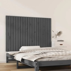 szürke tömör fenyőfa fali fejtámla 127,5 x 3 x 90 cm