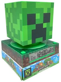 Minecraft Creeper 3D éjszakai lámpa és ébresztőóra