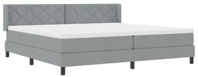 Boxspring Ágy Matrac Kíséretében, Világosszürke, 200x200 cm, Szövet