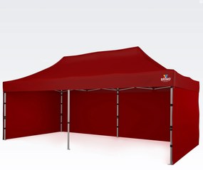 Alumínium esküvői sátor 3x6 m – elegáns és gyorsan felállítható - plusz 3 oldalfal - Piros