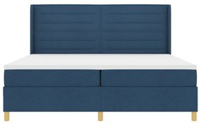Boxspring Ágy Matraccal és Kék LED-del 200x200 cm Szövet