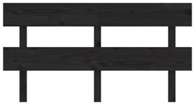 fekete tömör fenyőfa ágyfejtámla 164x3x81 cm