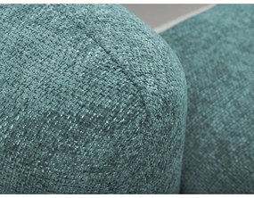 Kék zsenília kinyitható-tárolóhelyes sarokkanapé (jobb oldali-heverő résszel) Mele – Makamii