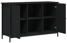 fekete szerelt fa TV-szekrény 100x35x65 cm