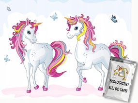 Fotótapéta Flizelina Unikornis Pár Unikornis Pillangók 100x75 ragasztó