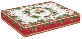 Christmas Berries karácsonyi porcelán ovális mély tál
