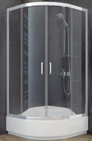 Besco Modern 165 zuhanykabin 90x90 cm félkör alakú króm fényes/átlátszó üveg MP-90-165-C