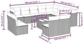 13 részes bézs polyrattan kerti ülőgarnitúra párnákkal