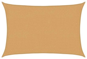 homokszínű négyszögletű HDPE napvitorla 160 g/m² 2x3 m