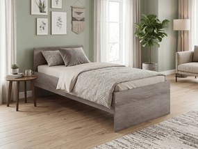 Ágy ELISA 90 x 200 cm, szarvasgomba tölgy Ágyrács: Lamellás ágyrács, Matrac: Coco Maxi 20 cm matrac