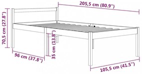 tömör fenyőfa ágy időseknek 100 x 200 cm