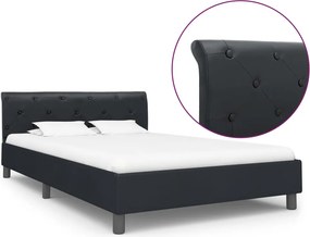 vidaXL fekete műbőr ágykeret 120 x 200 cm