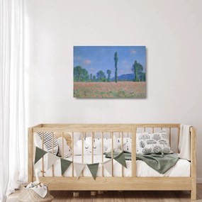 Üveg kép - Claude Monet, Poppy Field (Giverny), reprodukciók (70x50 cm)