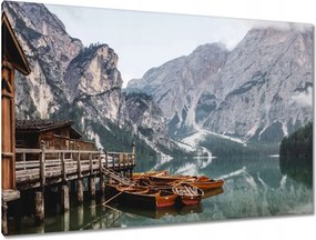 Festmények 120x80 Hegyi kikötő csónakokkal