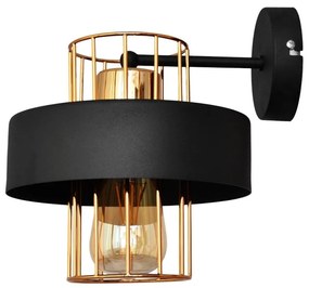 Helam Fali lámpa VOLTA 1xE27/15W/230V 23 cm fekete/arany HE1145