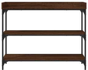 barna tölgyszínű tálalóasztal polcokkal 100 x 30 x 80 cm
