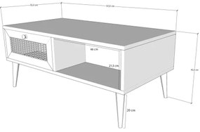 SIDYMA konferenciás asztal 45x97 cm barna