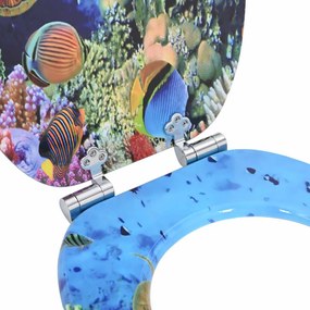 Lágy záródású WC ülőke Mély tengerkék 44 x 38 cm MDF lap