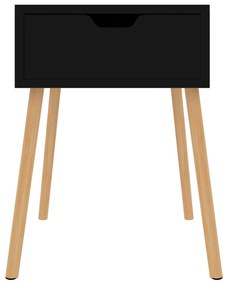 2 db magasfényű fekete szerelt fa éjjeliszekrény 40x40x56 cm