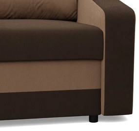 Hewlet sarokkanapé, 2 ágyneműtartóval, szövet anyag, univerzális oldal, bonell töltet, barna