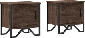 vidaXL 2 db barna tölgyszínű szerelt fa éjjeliszekrény 40x30x40 cm