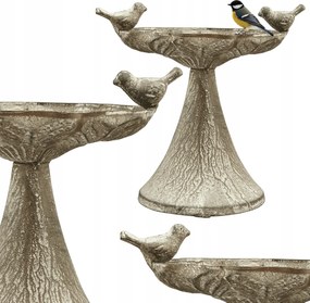 Vintage itató madárkákkal 18 cm-es dekoratív retro tál kerti erkélyre