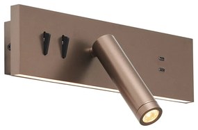 Bronz állítható fali lámpa USB-C csatlakozóval, LED-del - Modric