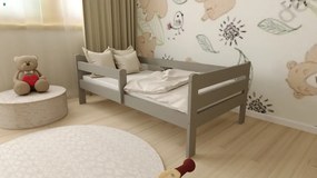 Edi fenyő gyerekágy szürke 90x200 + ajándék ágyrács