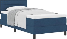 vidaXL Boxrugós ágy matracmal fejtámlával Kék 90 x 200 cm szövet