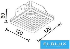 UNIVERSO Gipsz süllyesztett spot lámpatest 1xGU10 120x120x60mm IP20 fehér