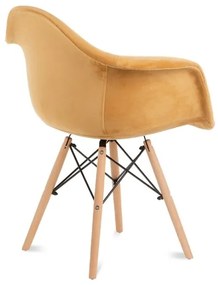 KÉSZLET 2x Étkezőszék NEREA 80x60,5 cm sárga/bükkfa