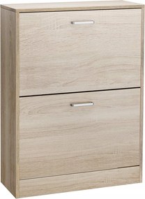 Tölgyfa cipősszekrény Vasagle 2 fedéllel, 8-12 pár számára, 60x24x83,5 cm