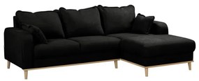 Fekete sarokkanapé (jobb oldali) Beata – Ropez
