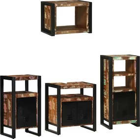 vidaXL Fürdőszoba bútor szett 4 pcs Szilárd Újrahasznosított Fa