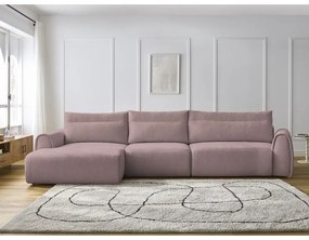 Világos rózsaszín sarokkanapé Aden – Bobochic Paris