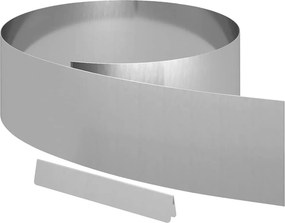 vidaXL Fűszegélyezés Ezüst 450 x 0.05 x 15 cm Horganyzott acél