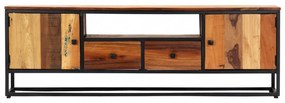 tömör újrahasznosított fa és acél TV-szekrény 120 x 30 x 40 cm