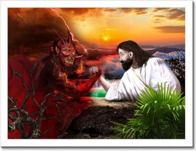 Poszterek keretben 40x30 Jézus ereje az ördöggel