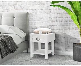 Fehér jegenyefenyő éjjeliszekrény Shine – Mauro Ferretti