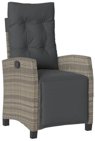 5 részes szürke polyrattan kerti étkezőgarnitúra párnával