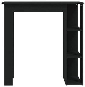 Fekete szerelt fa bárasztal polccal 102 x 50 x 103,5 cm