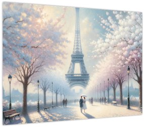Üveg kép - Párizsi festmény (70x50 cm)