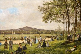 Kép - French 19th Century, Race Course at Longchamps, reprodukciók (90x60 cm)