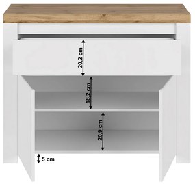 VILGO 2D1S szekrény, fényes fehér