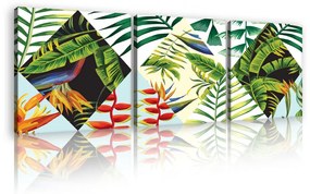 Vászonkép 3 darabos, Trópusi minta, 3 db 25x25 cm méret
