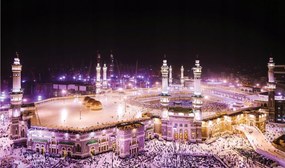 Flizelin fotótapéta Kaaba Mekka Éjszaka Al-Haram 250x175 +ragasztó